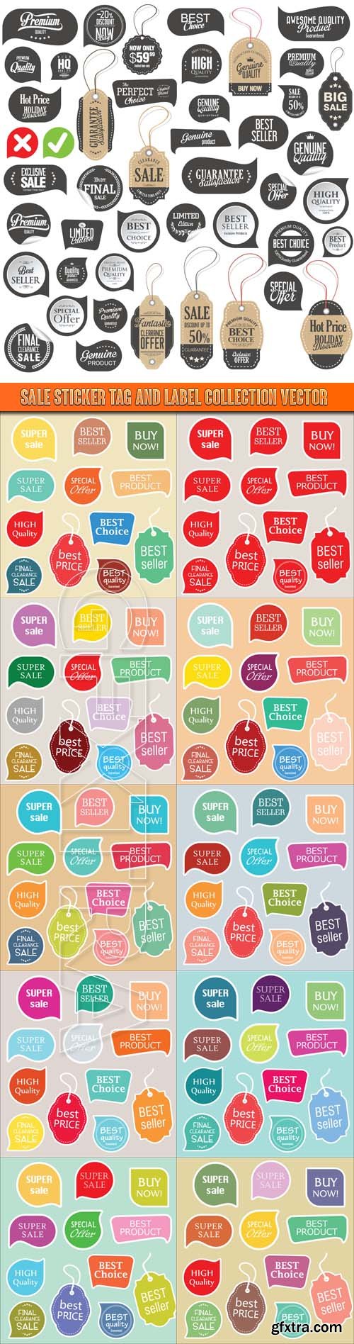 Sale sticker tag and label collection vector