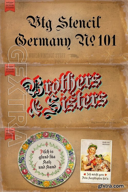 Vtg Stencil Germany No101 - 1 font: $24.00