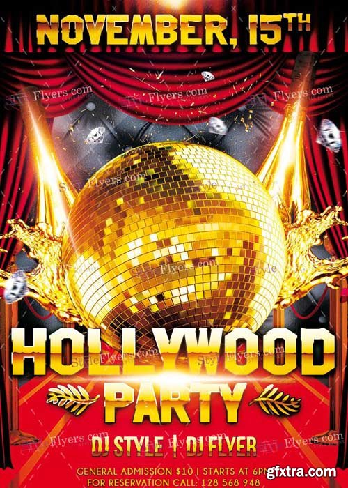 Hollywood Party PSD V8 Flyer Template