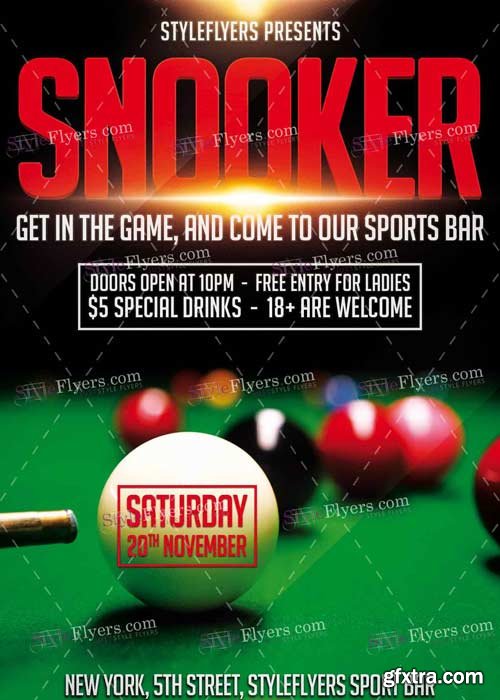 Snooker PSD V9 Flyer Template