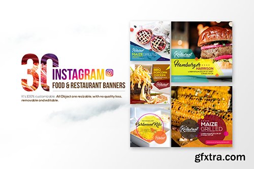 Graphicriver 30 Instagram Food & Restaurant Banners 18416131