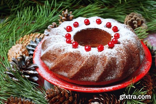 Collection of New Year illustration Christmas decoration sweet dish meal 25 HQ Jpeg