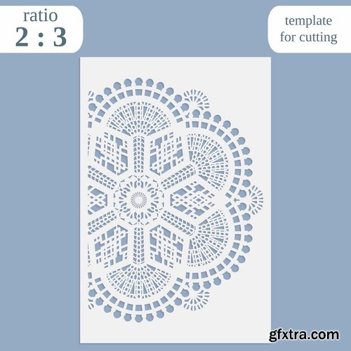 Collection of paper openwork greeting card template for cutting a gift card 25 EPS