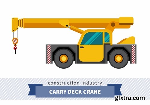 Collection of various construction machinery truck crane bulldozer tractor 25 EPS