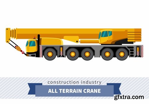 Collection of various construction machinery truck crane bulldozer tractor 25 EPS