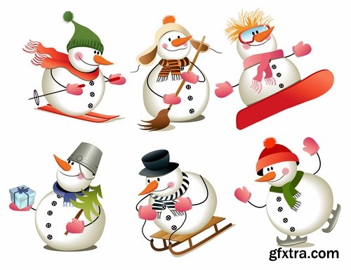 Collection of snow snowman doll decoration 2017 new year christmas 25 EPS