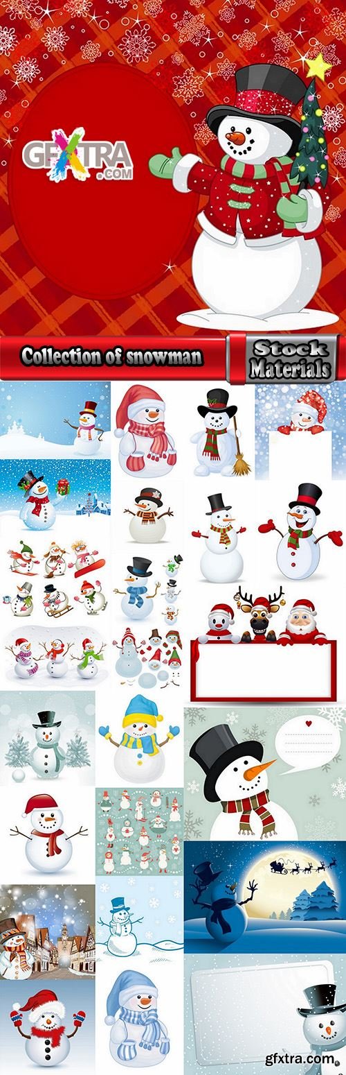 Collection of snow snowman doll decoration 2017 new year christmas 25 EPS