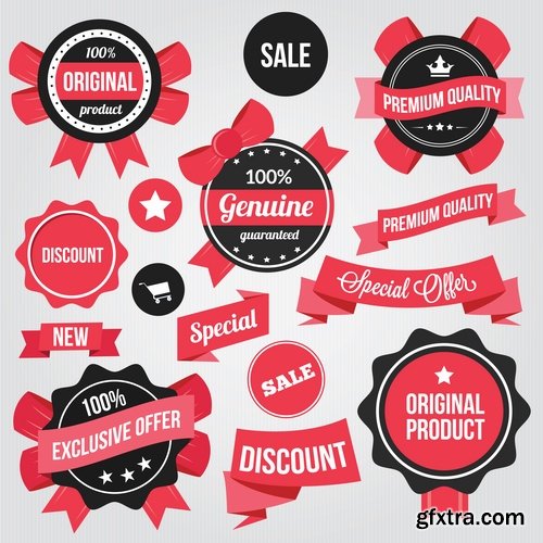 Collection of New Year label Christmas sticker discount sale 25 EPS