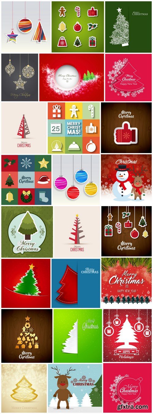 New Year 2017 & Christmas Design 10 - 24xEPS Vector Stock