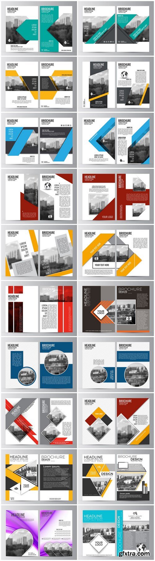 Corporate Templates of Brochures 18 - 20xEPS Vector Stock