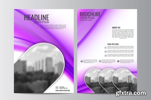 Corporate Templates of Brochures 18 - 20xEPS Vector Stock