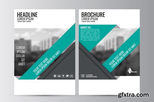 Corporate Templates of Brochures 18 - 20xEPS Vector Stock