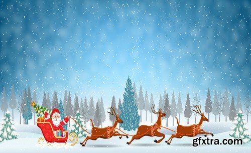 Santa Claus with reindeer - 6 UHQ JPEG