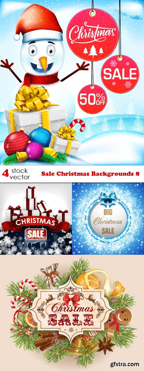 Vectors - Sale Christmas Backgrounds 8