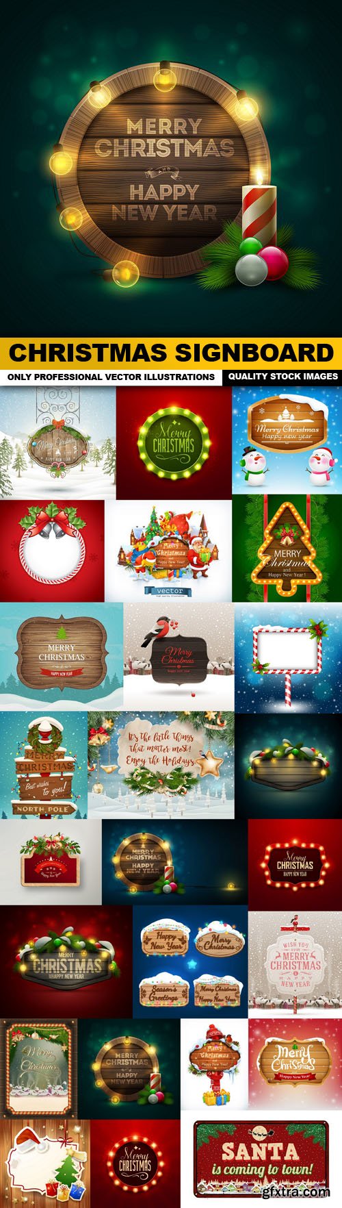 Christmas Signboard - 25 Vector