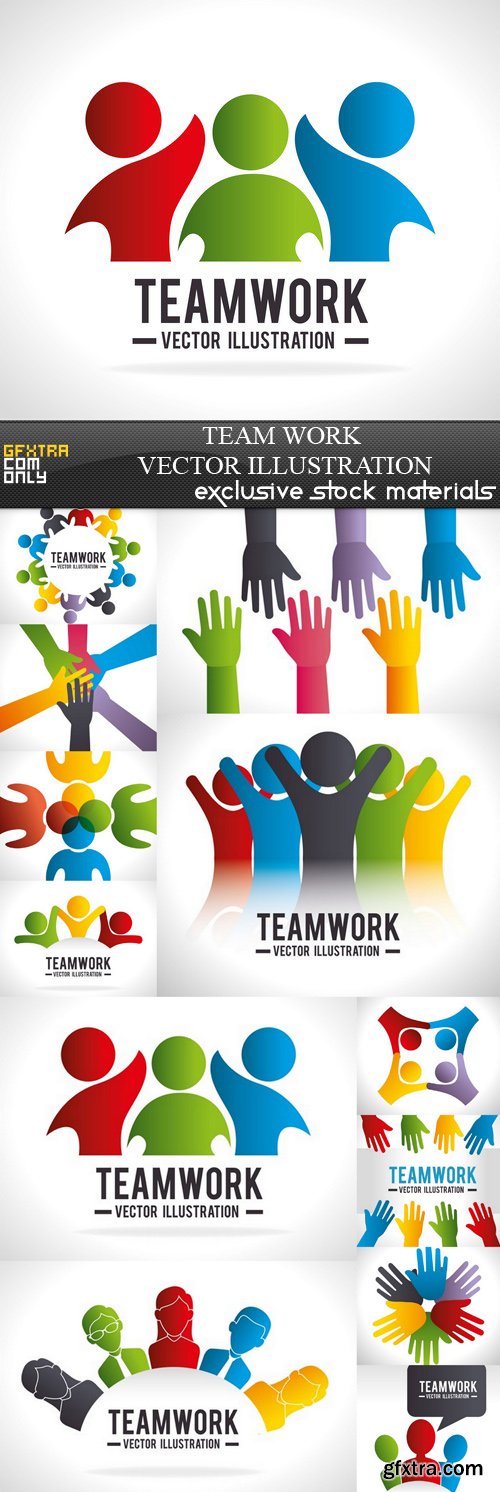 Team Work Vector Illustration - 12xEPS