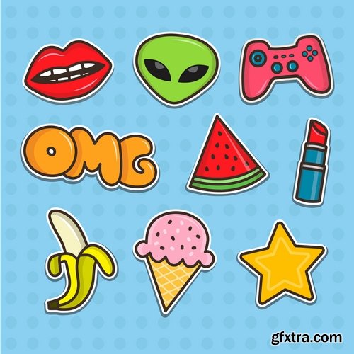 Collection of Christmas icon logo meal alien toy sweet perfume jewelry 25 EPS