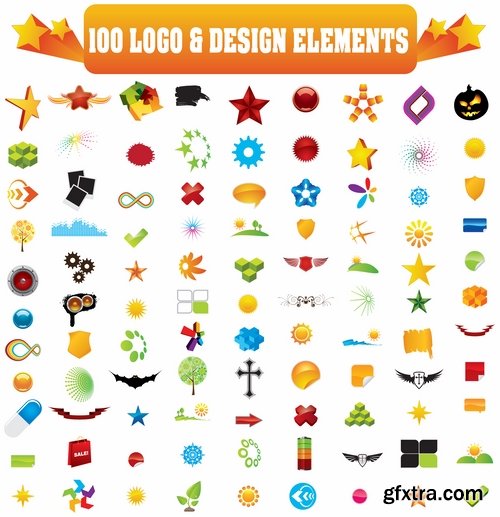 Collection logo icon web design element site 26-25 EPS