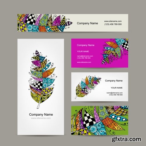 Collection gift certificate business card banner flyer calling card poster 25-25 EPS