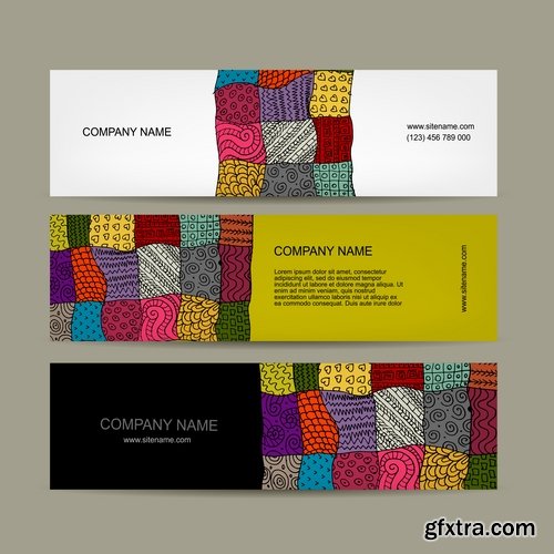 Collection gift certificate business card banner flyer calling card poster 25-25 EPS