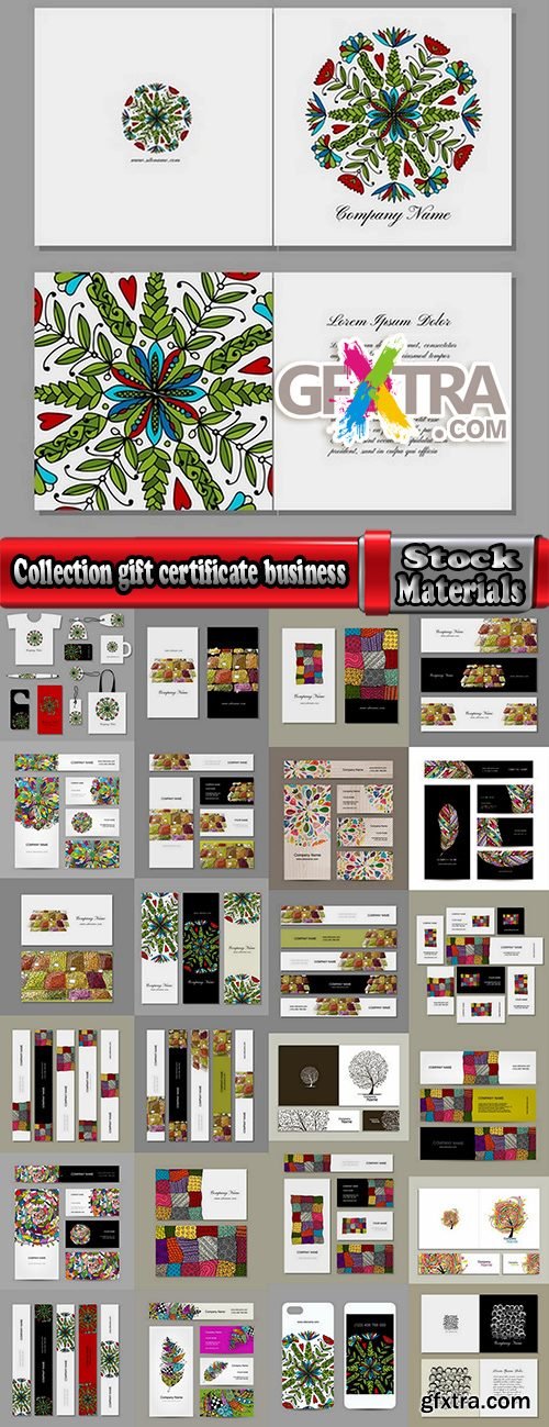 Collection gift certificate business card banner flyer calling card poster 25-25 EPS