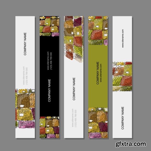 Collection gift certificate business card banner flyer calling card poster 25-25 EPS