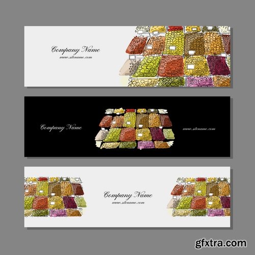 Collection gift certificate business card banner flyer calling card poster 25-25 EPS