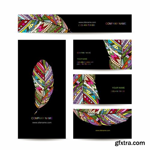 Collection gift certificate business card banner flyer calling card poster 25-25 EPS