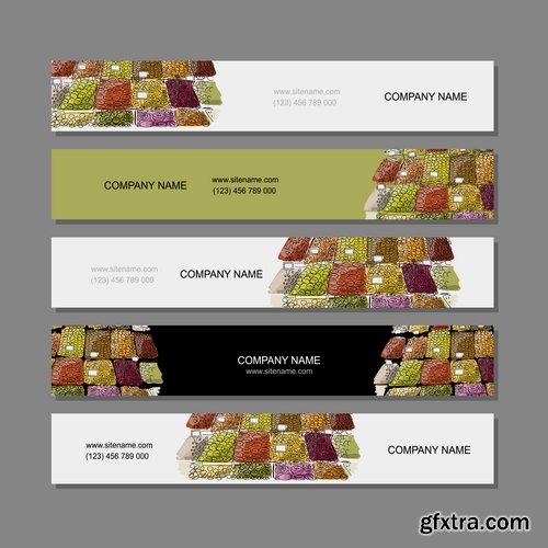 Collection gift certificate business card banner flyer calling card poster 25-25 EPS