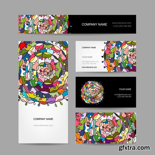 Collection gift certificate business card banner flyer calling card poster 25-25 EPS