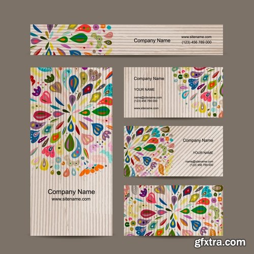 Collection gift certificate business card banner flyer calling card poster 25-25 EPS