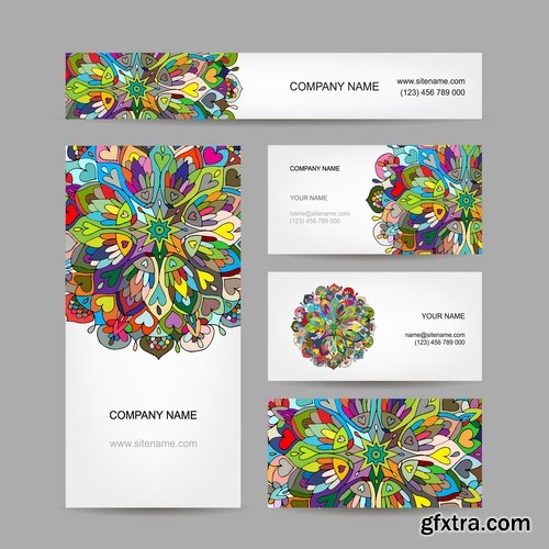 Collection gift certificate business card banner flyer calling card poster 25-25 EPS