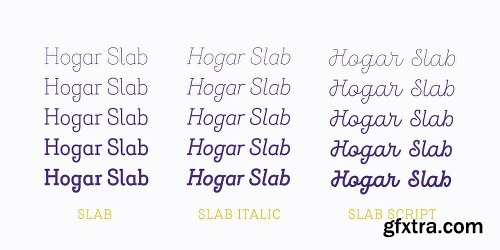 Hogar Slab Font Family - 16 Fonts