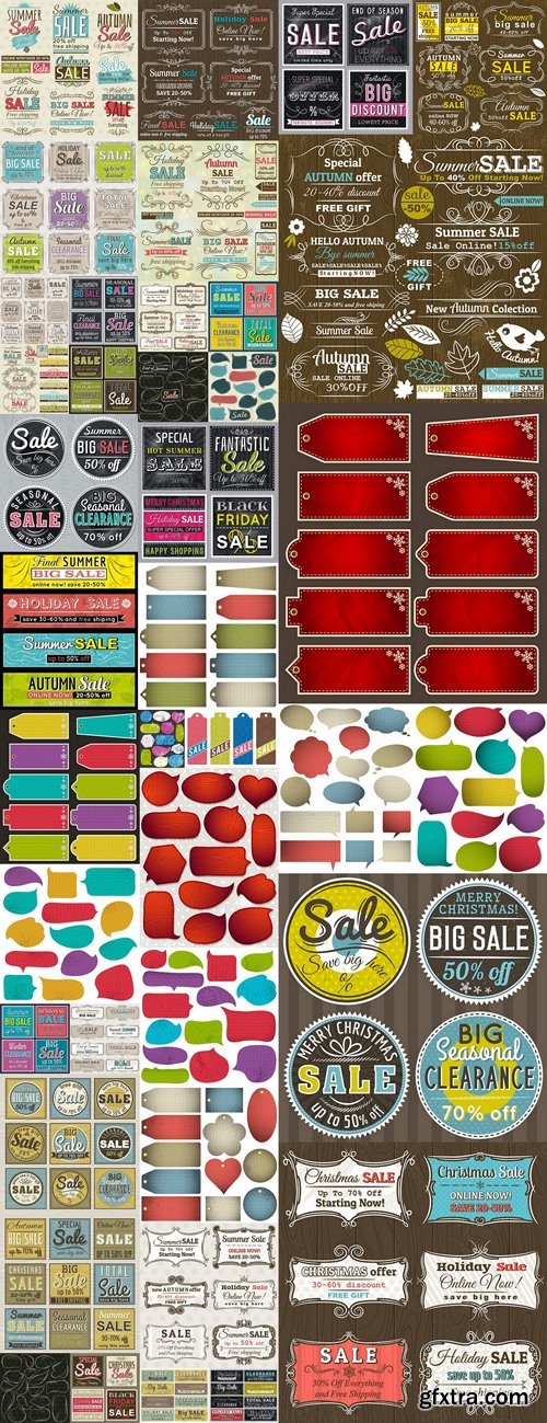 Set of special sale offer labels and banners , vector