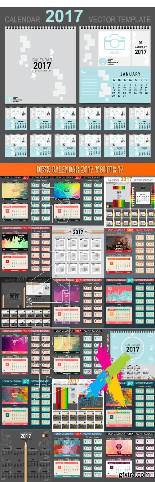 Desk Calendar 2017 vector 17