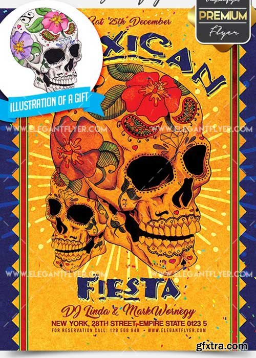 Mexican Fiesta V8 Flyer PSD Template + Facebook Cover