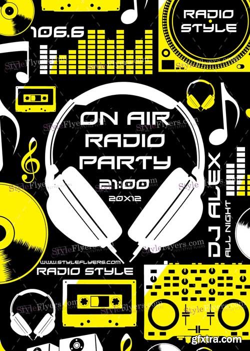 On Air Radio Party V7 PSD Flyer Template