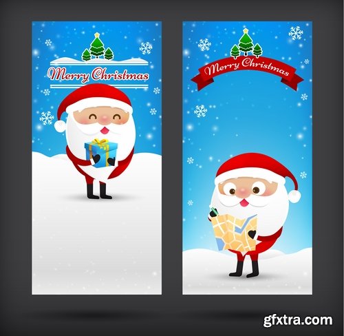 Collection of New Year banner Christmas flyer sticker label discount sale 24 EPS