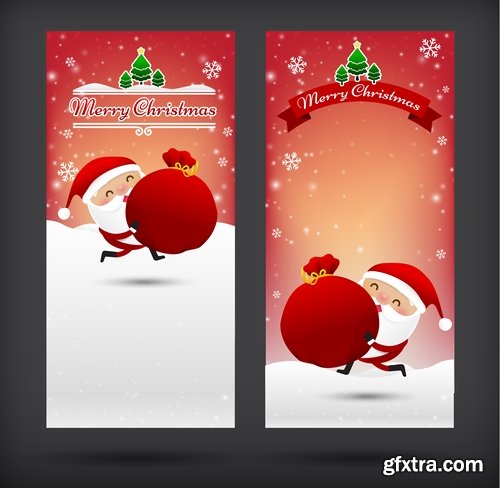 Collection of New Year banner Christmas flyer sticker label discount sale 24 EPS