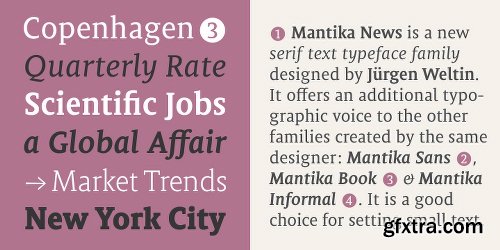 Mantika News Font Family - 6 Fonts