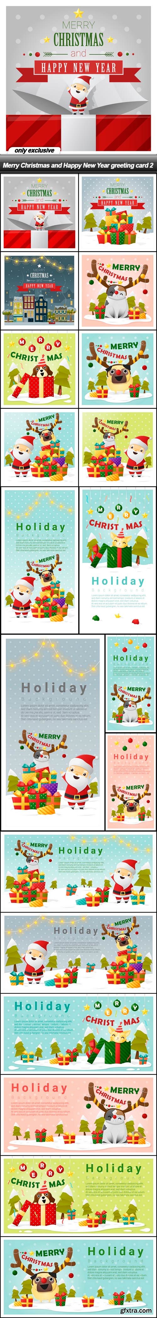 Merry Christmas and Happy New Year greeting card 2 - 20 EPS