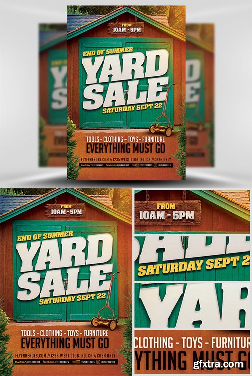 End Of Summer Yard Sale Flyer Template