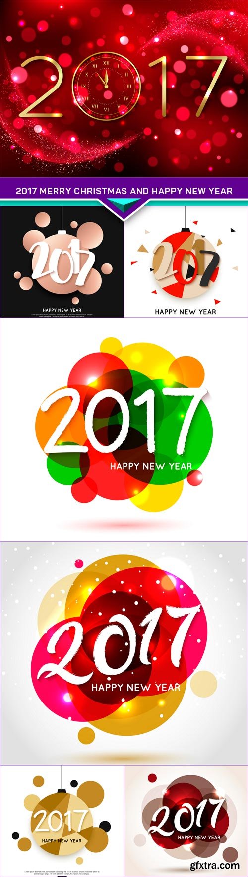 2017 Merry Christmas and Happy New Year Background with abstract for greetings cards, poster 7X EPS