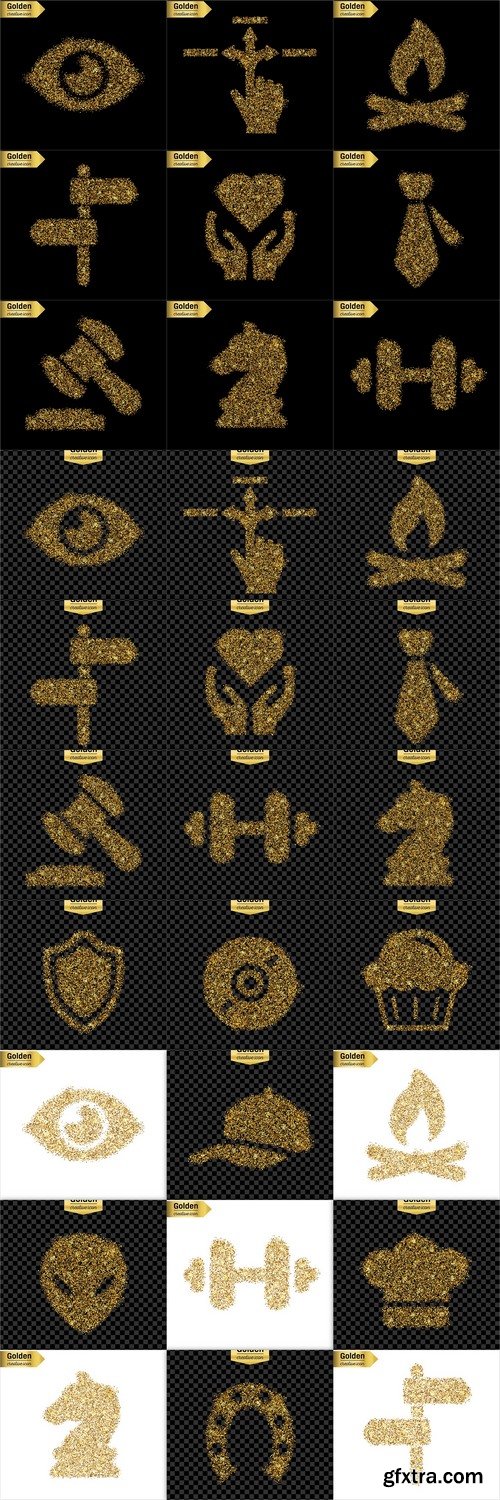 Golden vector icons 2