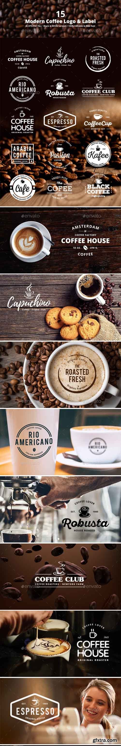 GR - 15 Modern Coffee Logo & Label 17684276