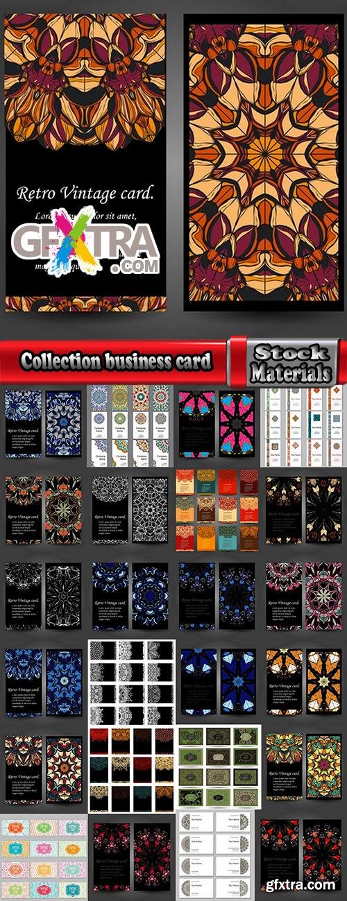 Collection business card Indian ethnic ornament pattern mandala flyer image a banner 2-25 EPS