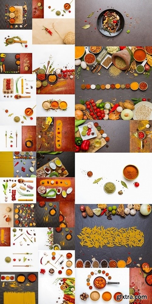 Spices and herbs.Food and cuisine ingredients 5