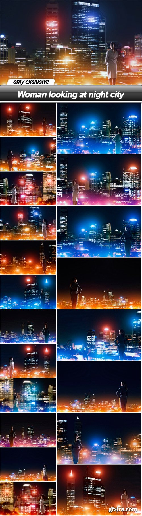Woman looking at night city - 21 UHQ JPEG