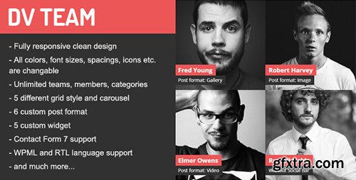 CodeCanyon - DV Team v1.6.1 - Responsive Team Showcase Wordpress Plugin - 9962337