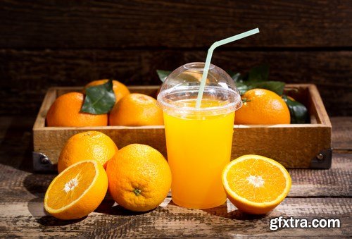 Fresh juices with fruits and vegetables - 22xUHQ JPEG Photo Stock